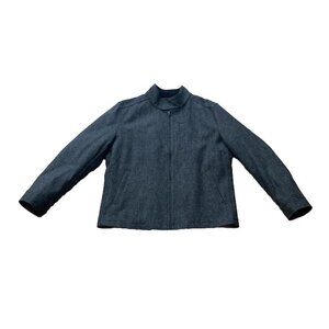 Banana Republic Men’s Jacket Wool Blend Black Gray Zip Pockets Lined Size Large